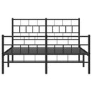 vidaXL fekete fém ágykeret fej- és lábtámlával 140 x 190 cm