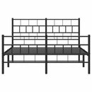 vidaXL fekete fém ágykeret fej- és lábtámlával 150 x 200 cm