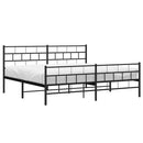 vidaXL fekete fém ágykeret fej- és lábtámlával 183 x 213 cm