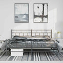 vidaXL fekete fém ágykeret fej- és lábtámlával 193 x 203 cm