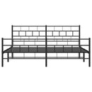 vidaXL fekete fém ágykeret fej- és lábtámlával 193 x 203 cm