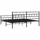vidaXL fekete fém ágykeret fej- és lábtámlával 193 x 203 cm