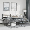vidaXL fekete fém ágykeret fej- és lábtámlával 193 x 203 cm