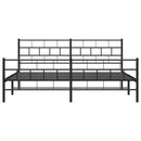 vidaXL fekete fém ágykeret fej- és lábtámlával 200 x 200 cm