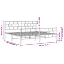vidaXL fekete fém ágykeret fej- és lábtámlával 200 x 200 cm