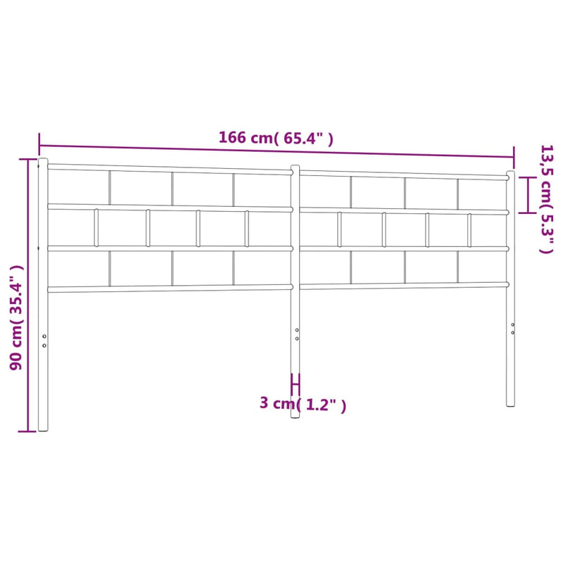 vidaXL fekete fém fejtámla 160 cm