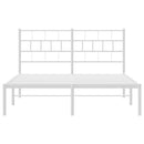 vidaXL fehér fém ágykeret fejtámlával 140 x 190 cm
