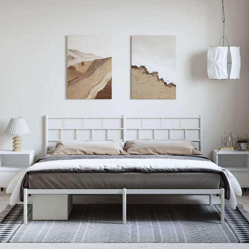 vidaXL fehér fém ágykeret fejtámlával 193 x 203 cm