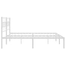 vidaXL fehér fém ágykeret fejtámlával 193 x 203 cm