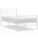 vidaXL fehér fém ágykeret fej- és lábtámlával 100x200 cm
