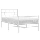 vidaXL fehér fém ágykeret fej- és lábtámlával 107 x 203 cm