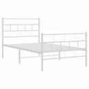 vidaXL fehér fém ágykeret fej- és lábtámlával 107 x 203 cm