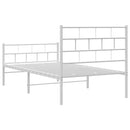 vidaXL fehér fém ágykeret fej- és lábtámlával 107 x 203 cm