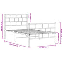 vidaXL fehér fém ágykeret fej- és lábtámlával 107 x 203 cm