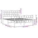 vidaXL fehér fém ágykeret fej- és lábtámlával 120x200 cm