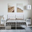 vidaXL fehér fém ágykeret fej- és lábtámlával 135x190 cm