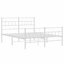 vidaXL fehér fém ágykeret fej- és lábtámlával 135x190 cm