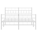 vidaXL fehér fém ágykeret fej- és lábtámlával 135x190 cm