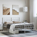 vidaXL fehér fém ágykeret fej- és lábtámlával 135x190 cm