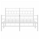 vidaXL fehér fém ágykeret fej- és lábtámlával 140 x 190 cm