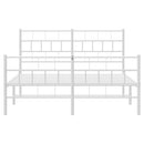 vidaXL fehér fém ágykeret fej- és lábtámlával 160x200 cm