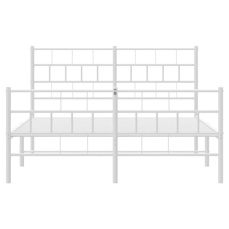 vidaXL fehér fém ágykeret fej- és lábtámlával 160x200 cm