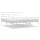 vidaXL fehér fém ágykeret fej- és lábtámlával 183 x 213 cm