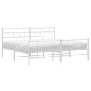 vidaXL fehér fém ágykeret fej- és lábtámlával 183 x 213 cm