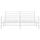 vidaXL fehér fém ágykeret fej- és lábtámlával 183 x 213 cm