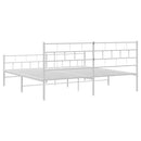 vidaXL fehér fém ágykeret fej- és lábtámlával 183 x 213 cm