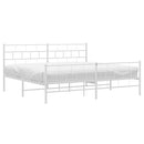 vidaXL fehér fém ágykeret fej- és lábtámlával 193 x 203 cm