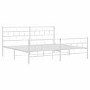 vidaXL fehér fém ágykeret fej- és lábtámlával 193 x 203 cm