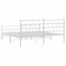 vidaXL fehér fém ágykeret fej- és lábtámlával 193 x 203 cm