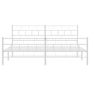 vidaXL fehér fém ágykeret fej- és lábtámlával 200x200 cm