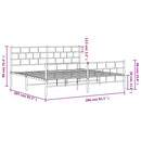 vidaXL fehér fém ágykeret fej- és lábtámlával 200x200 cm