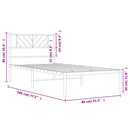 vidaXL fekete fém ágykeret fejtámlával 75 x 190 cm