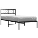 vidaXL fekete fém ágykeret fejtámlával 80 x 200 cm