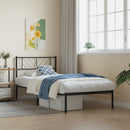 vidaXL fekete fém ágykeret fejtámlával 90 x 190 cm