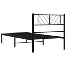 vidaXL fekete fém ágykeret fejtámlával 100 x 190 cm