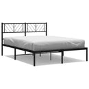 vidaXL fekete fém ágykeret fejtámlával 140 x 190 cm
