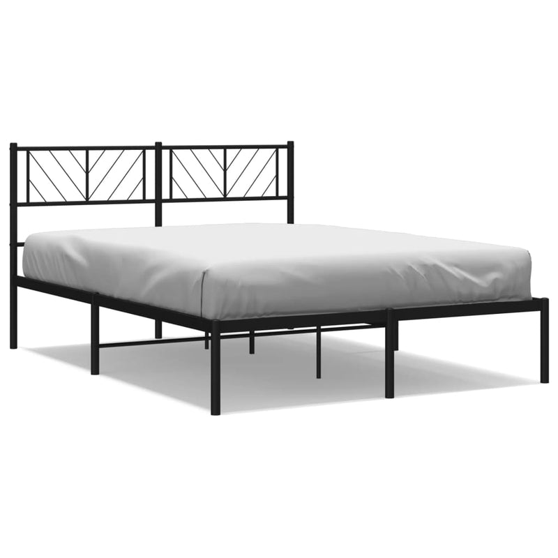 vidaXL fekete fém ágykeret fejtámlával 160 x 200 cm