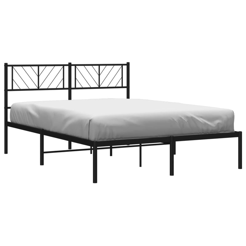 vidaXL fekete fém ágykeret fejtámlával 160 x 200 cm
