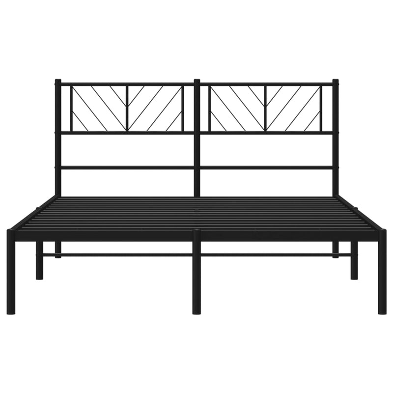 vidaXL fekete fém ágykeret fejtámlával 160 x 200 cm