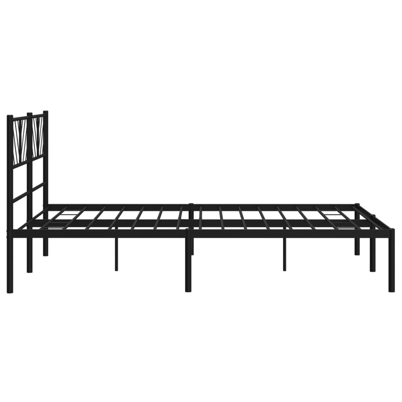 vidaXL fekete fém ágykeret fejtámlával 160 x 200 cm