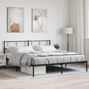 vidaXL fekete fém ágykeret fejtámlával 180 x 200 cm