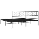vidaXL fekete fém ágykeret fejtámlával 193 x 203 cm