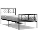 vidaXL fekete fém ágykeret fej- és lábtámlával 75 x 190 cm