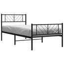 vidaXL fekete fém ágykeret fej- és lábtámlával 75 x 190 cm