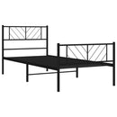 vidaXL fekete fém ágykeret fej- és lábtámlával 75 x 190 cm