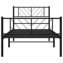 vidaXL fekete fém ágykeret fej- és lábtámlával 80 x 200 cm